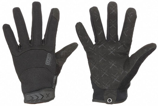 Ironclad EXOT-PBLK-24-XL Tactical Gloves, L, Black, Synthetic Suede, Hook-and-Loop, Breathable Back, 1 PR