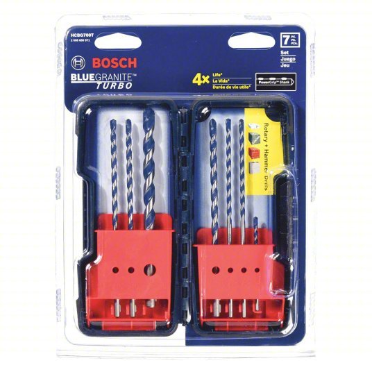 Bosch HCBG700T Hex Shank Drill Bit Set 1/8 in_5/32 in_3/16 in_1/4 in_3/8 in Drill Bit Size, 6 in Overall Lg