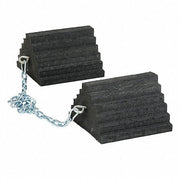 Checkers CH4121-8-CH3 Wheel Chock Rubber, 55 in Max Compatible Wheel Dia, 10,000 lb Vehicle Wt - Max, 2 Chocks, 1 PR