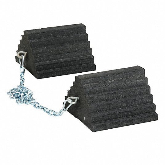 Checkers CH4121-8-CH3 Wheel Chock Rubber, 55 in Max Compatible Wheel Dia, 10,000 lb Vehicle Wt - Max, 2 Chocks, 1 PR
