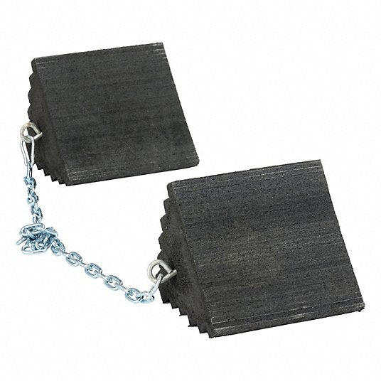 Checkers CH4121-8-CH3 Wheel Chock Rubber, 55 in Max Compatible Wheel Dia, 10,000 lb Vehicle Wt - Max, 2 Chocks, 1 PR