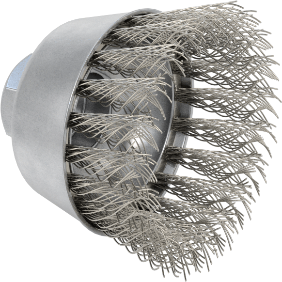 McMaster 4771A39 Aggressive-Cleaning Brush for Flat Surfaces, 2-3/4" Brush Diameter, 3/8"-24 Thread with Stainless Steel Bristles