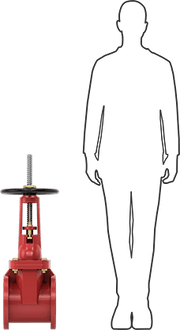McMaster 47815K24 FM-Approved Flanged Gradual On/Off Valve Wheel Handle and Rising Stem, 6 Pipe Size