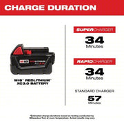 Milwaukee 48-11-1828 M18 REDLITHIUM XC3.0 Battery, 3.0Ah, Extended Capacity, 18V, Li-Ion Battery
