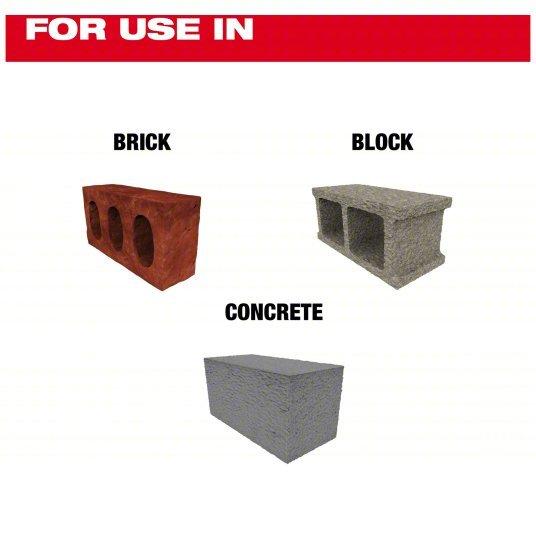 Milwaukee 48-20-7662 Rotary Hammer Drill Bit Set 7 5/8 in Overall Lg, 13/32 in Shank Dia, 4 Drill Bits