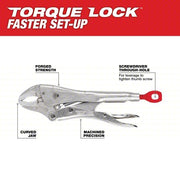 Milwaukee 48-22-3602 Locking Pliers Set Curved, 2 in Max Jaw Opening, 6 in_10 in Overall Lg, 6 in_10 in Jaw Lg
