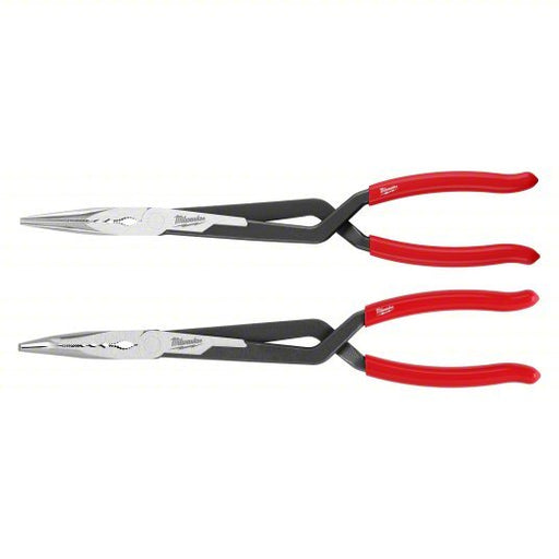 Milwaukee 48-22-6542 Long Reach Pliers Set 3 in Max Jaw Opening, 15 1/8 in Overall Lg, 3 in_3 1/4 in Jaw Lg, Serrated
