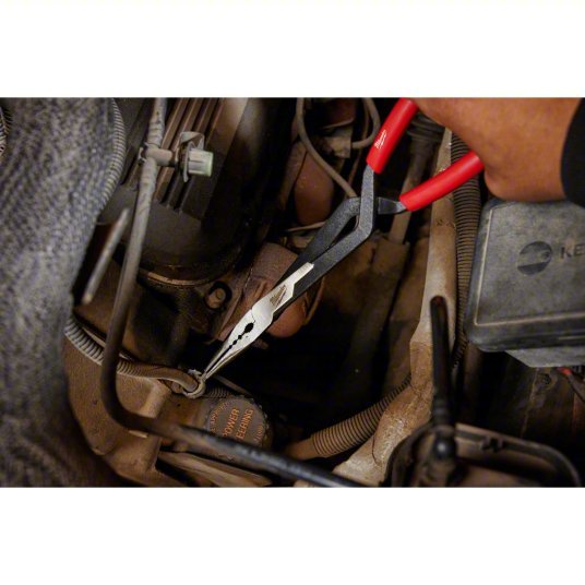 Milwaukee 48-22-6542 Long Reach Pliers Set 3 in Max Jaw Opening, 15 1/8 in Overall Lg, 3 in_3 1/4 in Jaw Lg, Serrated