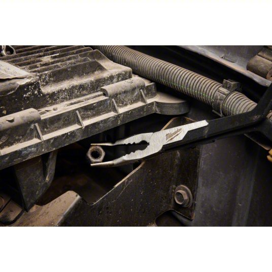 Milwaukee 48-22-6542 Long Reach Pliers Set 3 in Max Jaw Opening, 15 1/8 in Overall Lg, 3 in_3 1/4 in Jaw Lg, Serrated