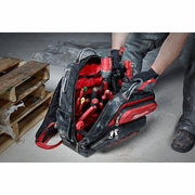 Milwaukee 48-22-8201 Tool Backpack 18 in W 9 7/16 in D 20 3/8 in H, Ballistic Nylon, Red, 46 Inside Pockets