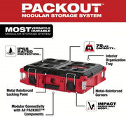 Milwaukee 48-22-8424 PACKOUT Tool Case 22 1/8 in Wd, 16 1/4 in Dp, 6 1/2 in Ht, Plastic, 5 Compartments