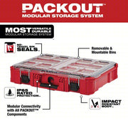 Milwaukee 48-22-8430 PACKOUT Tool Case 19 3/4 in Wd, 15 1/2 in Dp, 4 5/8 in Ht, Plastic, 10 Compartments, Red