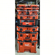Milwaukee 48-22-8430 PACKOUT Tool Case 19 3/4 in Wd, 15 1/2 in Dp, 4 5/8 in Ht, Plastic, 10 Compartments, Red