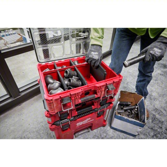 Milwaukee 48-22-8432 Deep Compartment Box with 2 compartments, Plastic, 7.0 in H x 19.7 in W