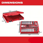 Milwaukee 48-22-9010 47pc 1/2" Drive Metric & SAE Ratchet and Socket Set