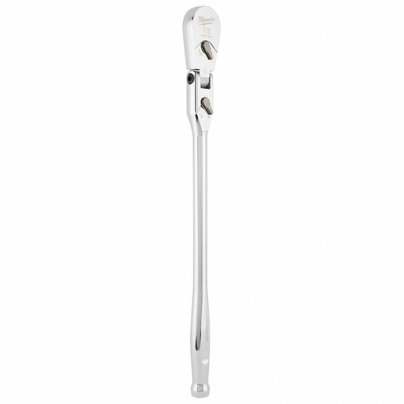 Milwaukee Tool 48-22-9052 Flex Head Ratchet, 1/2 in Drive, Pear, Reversible, 18 in, Chrome