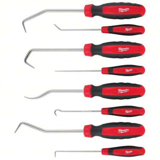 Milwaukee 48-22-9218 Hook/Pick Set Chrome Vanadium Steel, Angle/Hook/Multi-Angle/Straight