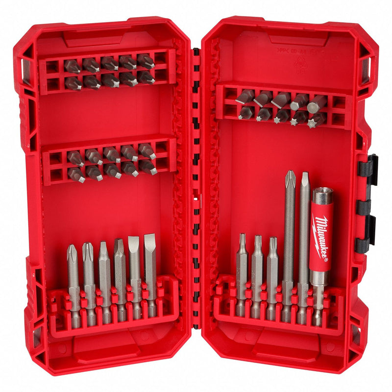 Milwaukee 48-32-1554 Driver Bit Set, Bit Holders/Screwdriver Bits, Impact Rated, 42 No. of Pieces, Hex, Steel