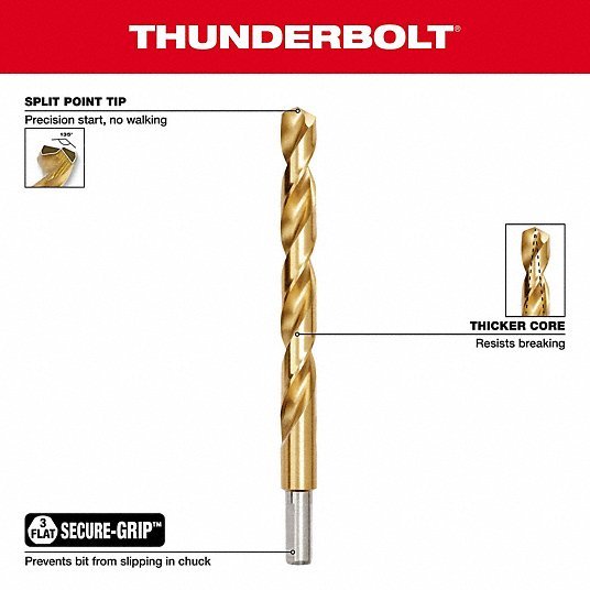 Milwaukee 48-89-0012 Jobber Length Drill Set 1/2 in Smallest Drill Bit Size, 1/16 in Largest Drill Bit Size - Redwood.KV21R665
