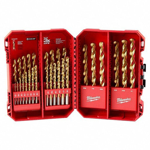 Milwaukee 48-89-0012 Jobber Length Drill Set 1/2 in Smallest Drill Bit Size, 1/16 in Largest Drill Bit Size - Redwood.KV21R665