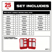 Milwaukee 48-89-2531 Drill Bit Set 1 mm Smallest Drill Bit Size, 13 mm Largest Drill Bit Size, 25 Drill Bits