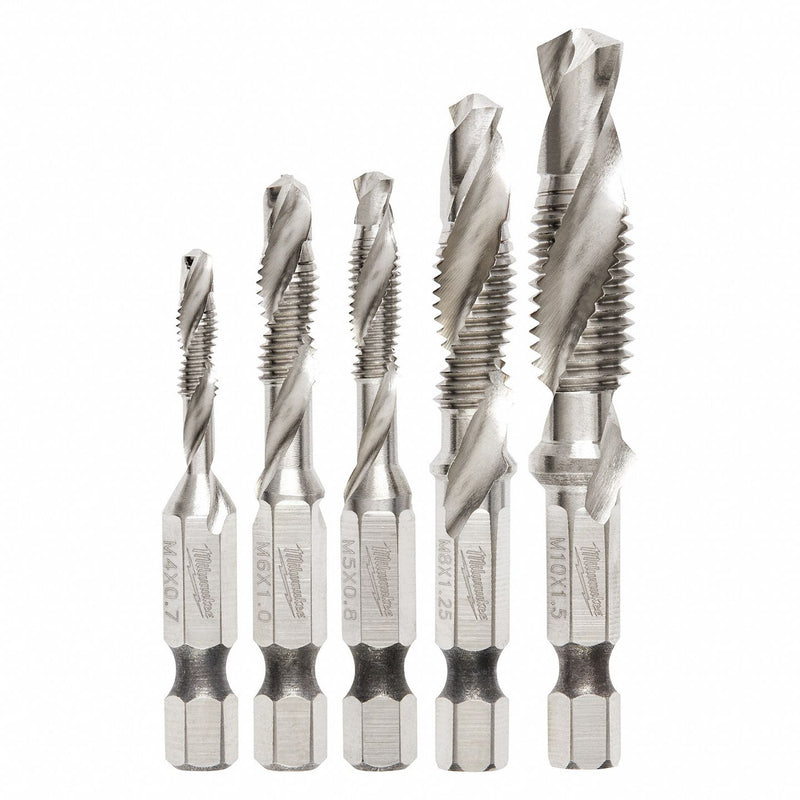 Milwaukee 48-89-4875 Drill, Tap, Countersink Set, 5 Pc