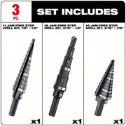 Milwaukee 48-89-9221 Step Drill Bit Set 31 Hole Sizes, 1/8 in to 7/8 in, Black Oxide Finish, High Speed Steel