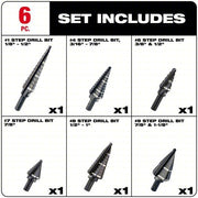 Milwaukee 48-89-9224 Step Drill Bit Set 39 Hole Sizes, 1/8 in to 1 1/8 in, Black Oxide Finish, Fractional Inch