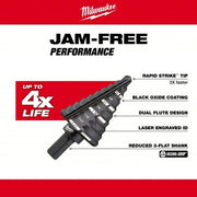 Milwaukee 48-89-9224 Step Drill Bit Set 39 Hole Sizes, 1/8 in to 1 1/8 in, Black Oxide Finish, Fractional Inch