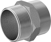 McMaster 4810T239 British Standard Low-Pressure 304 Stainless Steel Pipe Fitting Straight Adapter, 2 BSPT Male x NPT Male