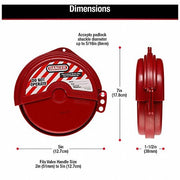 Master Lock 481 Gate Valve Lockout Collapsible Gate Valve Lockout, For 5 in Max Hand Wheel Dia, Red