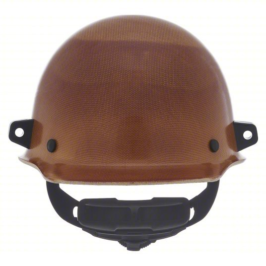 MSA 482002 Hard Hat Tan, No Graphics, Ratchet (4-Point), Ratchet, Phenolic, Welding Helmet Attachment Lugs