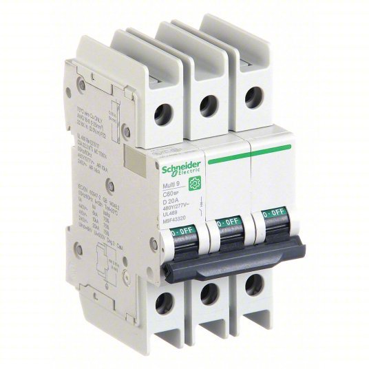 Schneider M9F43320 IEC Miniature Circuit Breaker 20 A Amps, 14kA at 120/240V AC, Screw Clamp, D