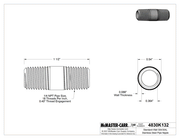 McMaster 4830K132 Standard-Wall 304/304L Stainless Steel Pipe Nipple Threaded on Both Ends, 1/4 NPT, 1-1/2" Long
