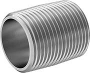 McMaster 4830K221 Standard-Wall 304/304L Stainless Steel Pipe Nipple Fully Threaded, 1 NPT, 1-1/2" Long
