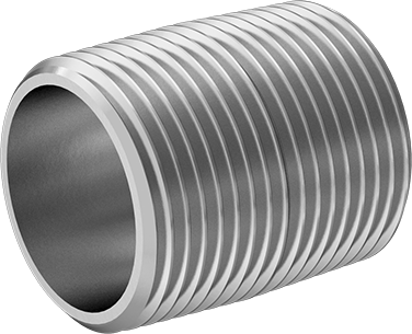 McMaster 4830K221 Standard-Wall 304/304L Stainless Steel Pipe Nipple Fully Threaded, 1 NPT, 1-1/2" Long