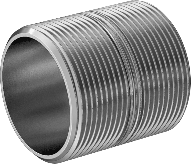 McMaster 4830K296 Standard-Wall 304/304L Stainless Steel Pipe Nipple Threaded on Both Ends, 2-1/2 NPT, 3" Long