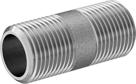 McMaster 4830K152 Standard-Wall 304/304L Stainless Steel Pipe Nipple Threaded on Both Ends, 3/8 NPT, 1-1/2" Long