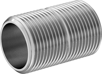 McMaster 4830K223 Standard-Wall 304/304L Stainless Steel Pipe Nipple Threaded on Both Ends, 1 NPT, 2" Long