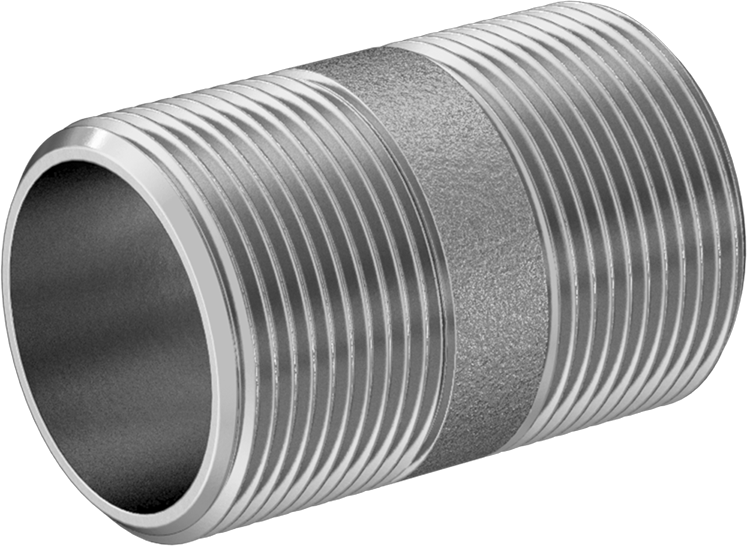McMaster 4830K244 Standard-Wall 304/304L Stainless Steel Pipe Nipple Threaded on Both Ends, 1-1/4 NPT, 2-1/2" Long