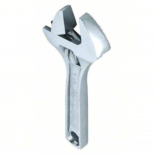 Proto J712A Adjustable Wrench Alloy Steel, Chrome, 12 in Overall Lg, 1 9/16 in Jaw Capacity, Plain Grip