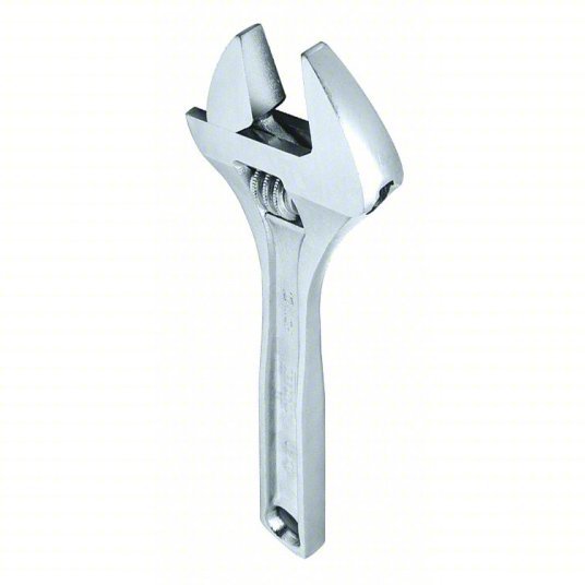 Proto J710A Adjustable Wrench Alloy Steel, Chrome, 10 in Overall Lg, 1 3/8 in Jaw Capacity, Plain Grip