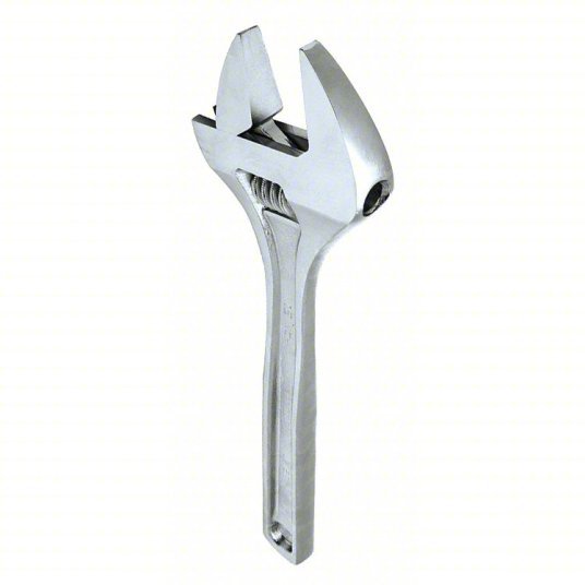 Proto J715A Adjustable Wrench Alloy Steel, Chrome, 15 in Overall Lg, 1 7/8 in Jaw Capacity, Plain Grip