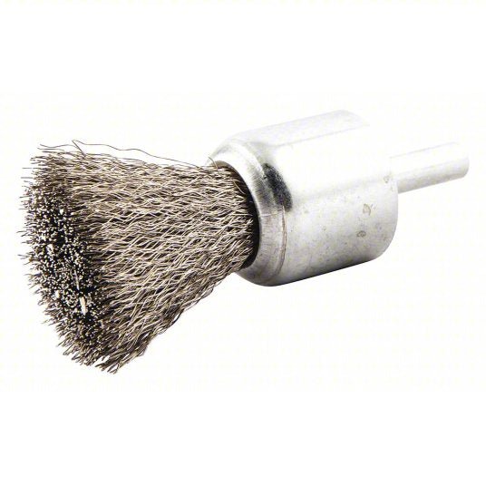 Redwood 66252838838 End Brush Crimped Stainless Steel, 1 in Dia, 0.006 in Fill Dia, 1/4 in Shank