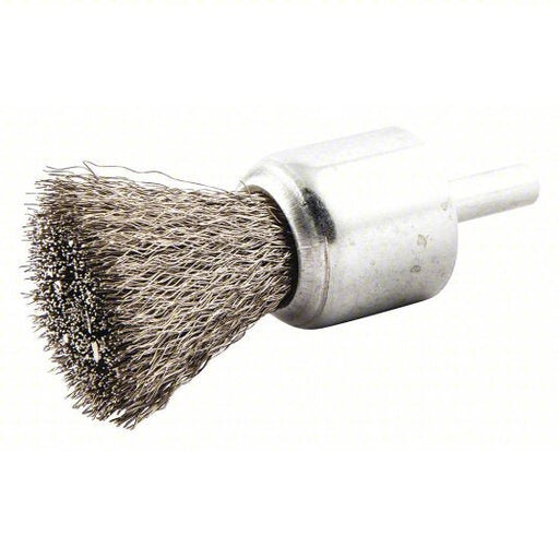 Redwood 66252838838 End Brush Crimped Stainless Steel, 1 in Dia, 0.006 in Fill Dia, 1/4 in Shank