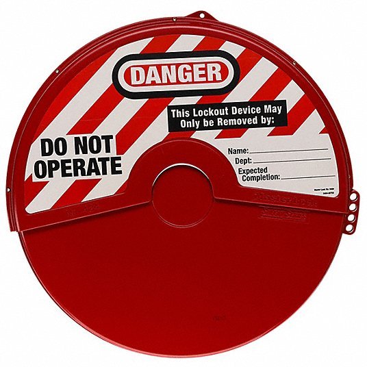 Master Lock 484 Gate Valve Lockout Collapsible Gate Valve Lockout, For 13 in Max Hand Wheel Dia, Red
