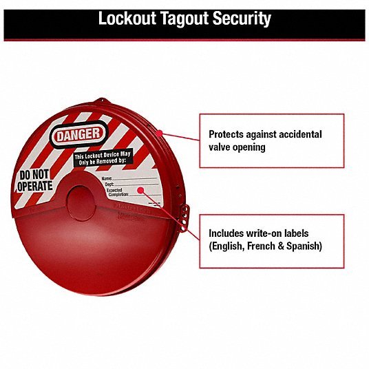 Master Lock 484 Gate Valve Lockout Collapsible Gate Valve Lockout, For 13 in Max Hand Wheel Dia, Red