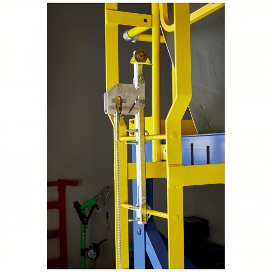 Lad-Saf 6118060 Cable Vertical Safety System Trailing, Steel, Auto, 60 ft Lifeline Lg, 620 lb Capacity