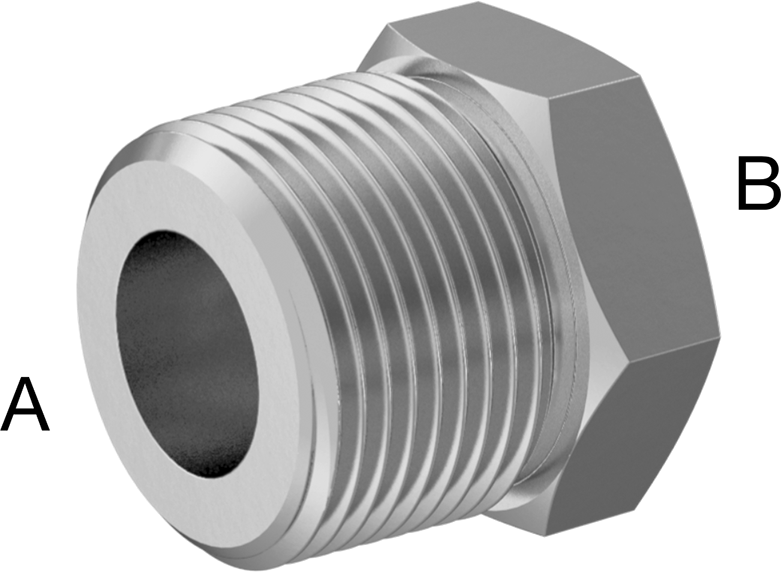 McMaster 48805K758 Precision Extreme-Pressure 316 Stainless Steel Fitting Bushing Reducing Adapter, 1 Male x 1/2 Female NPT