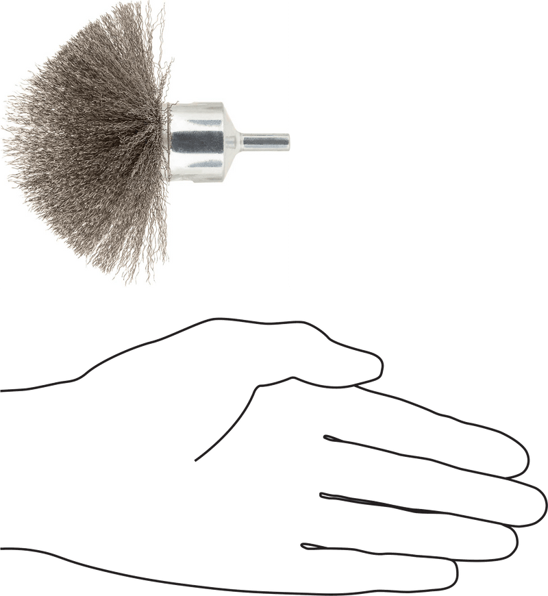McMaster 4884A41 End Brush with Shank, for Closed-End Holes, 4" Brush Diameter with Stainless Steel Bristles